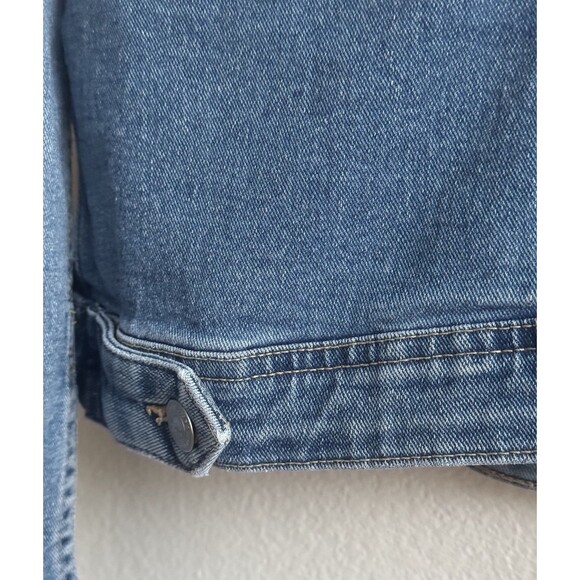 Vtg Sears Womens Roebucks Co Distressed Blue Jean Denim Trucker Jacket Western M - Picture 8 of 15